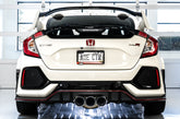 AWE Touring Edition Exhaust for FK8 Civic Type R (includes Front Pipe) - Triple Chrome Silver Tips - Mounted